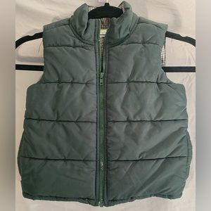 Green puffer vest for toddler